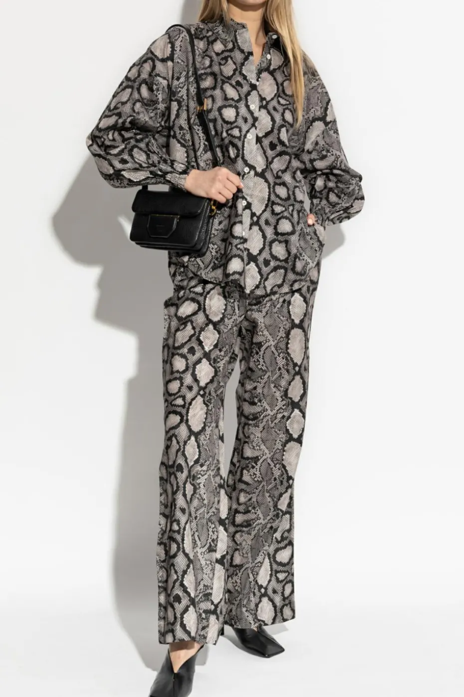AllSaints GREY Animal print pants Charli