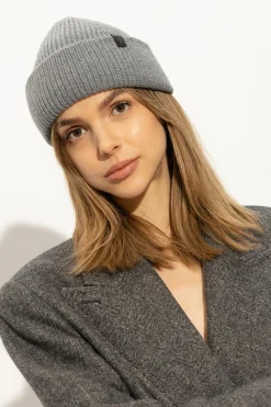 AllSaints GREY Logo-patched beanie