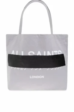 AllSaints GREY Redact shopper bag