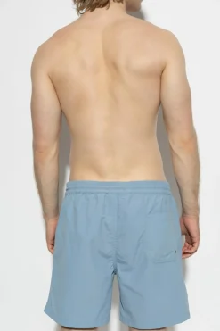 AllSaints light blue Swim shorts with printed logo