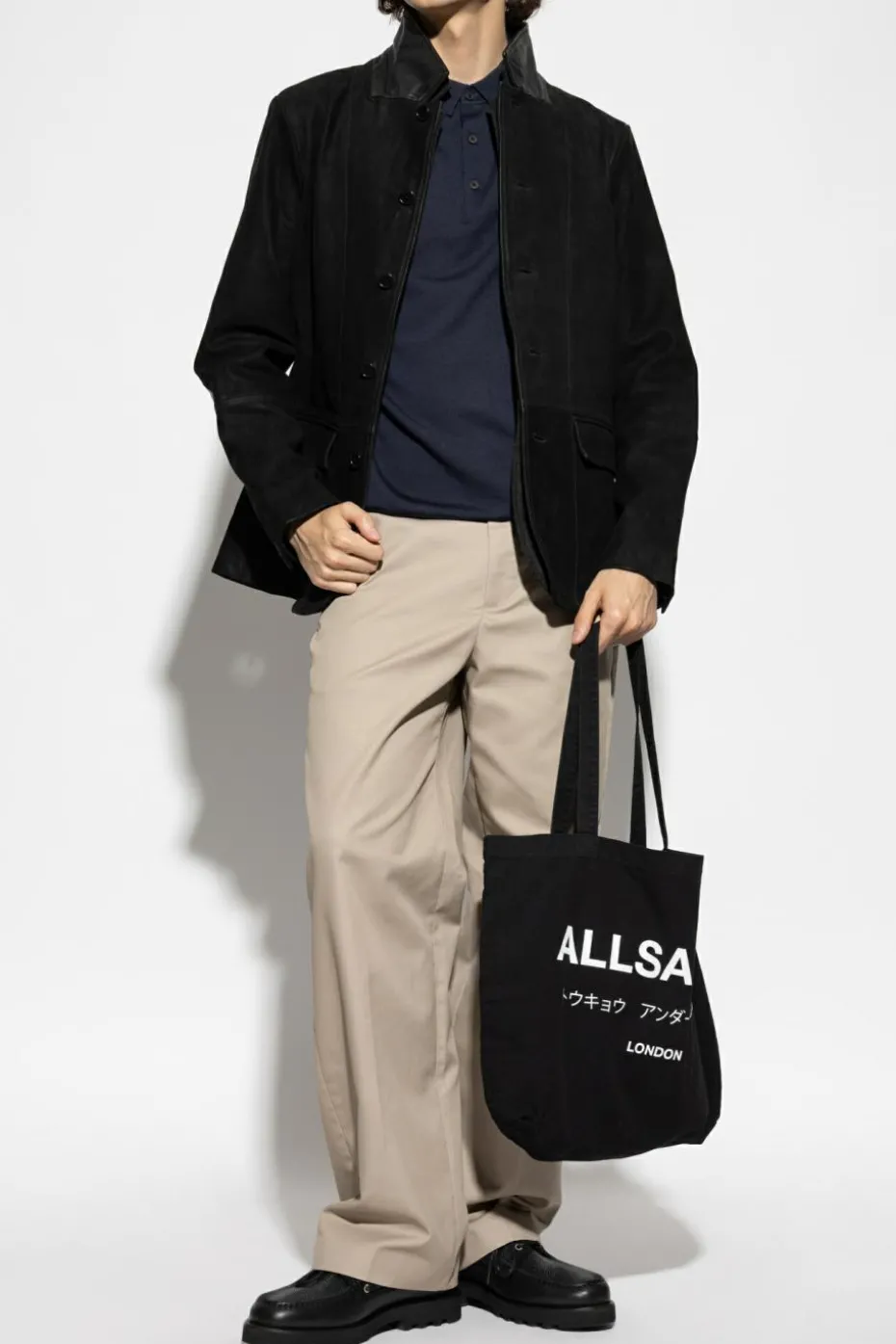 AllSaints NAVY BLUE Polo `Mode`