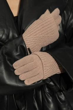 AllSaints PINK Gloves with logo patch