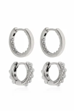 AllSaints SILVER Set of two pairs of earrings