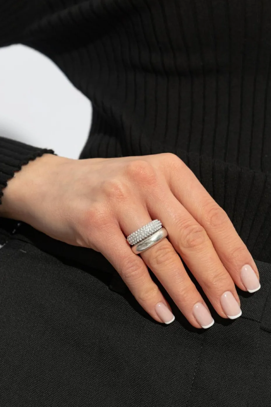 AllSaints SILVER Set of two different rings