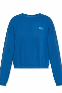 American Vintage BLUE Sweatshirt with printed logo
