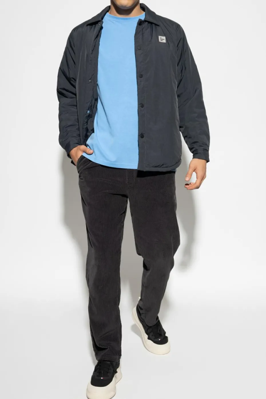 American Vintage BLUE T-shirt with a crew neck