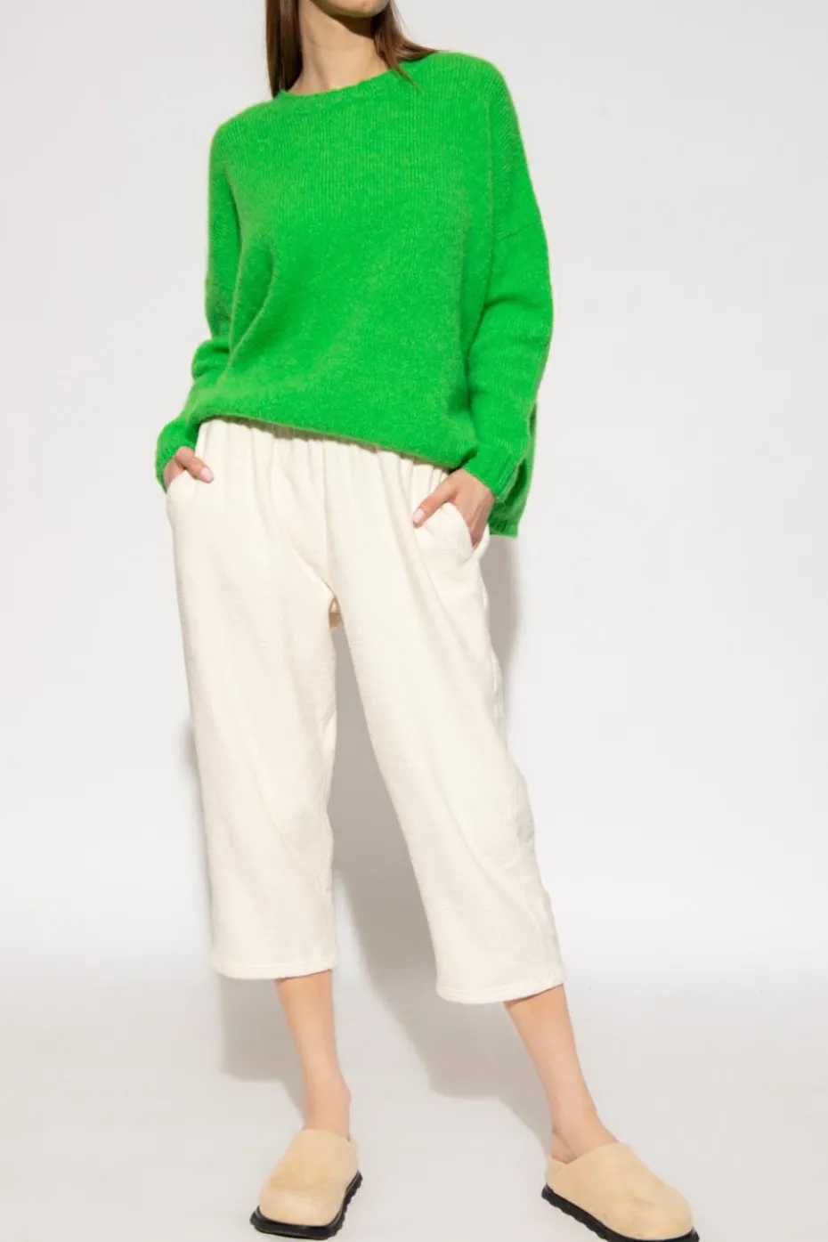 American Vintage cream Textured shorts