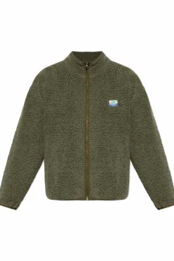 American Vintage GREEN Furry sweatshirt with logo patch