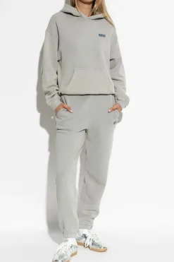 American Vintage GREY Sweatpants with printed logo