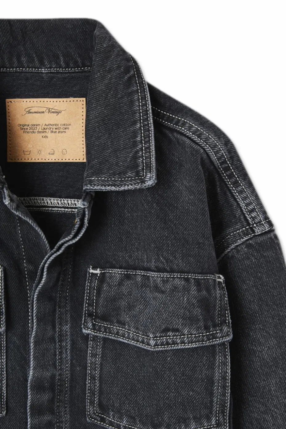 American Vintage Kids BLACK Denim jacket