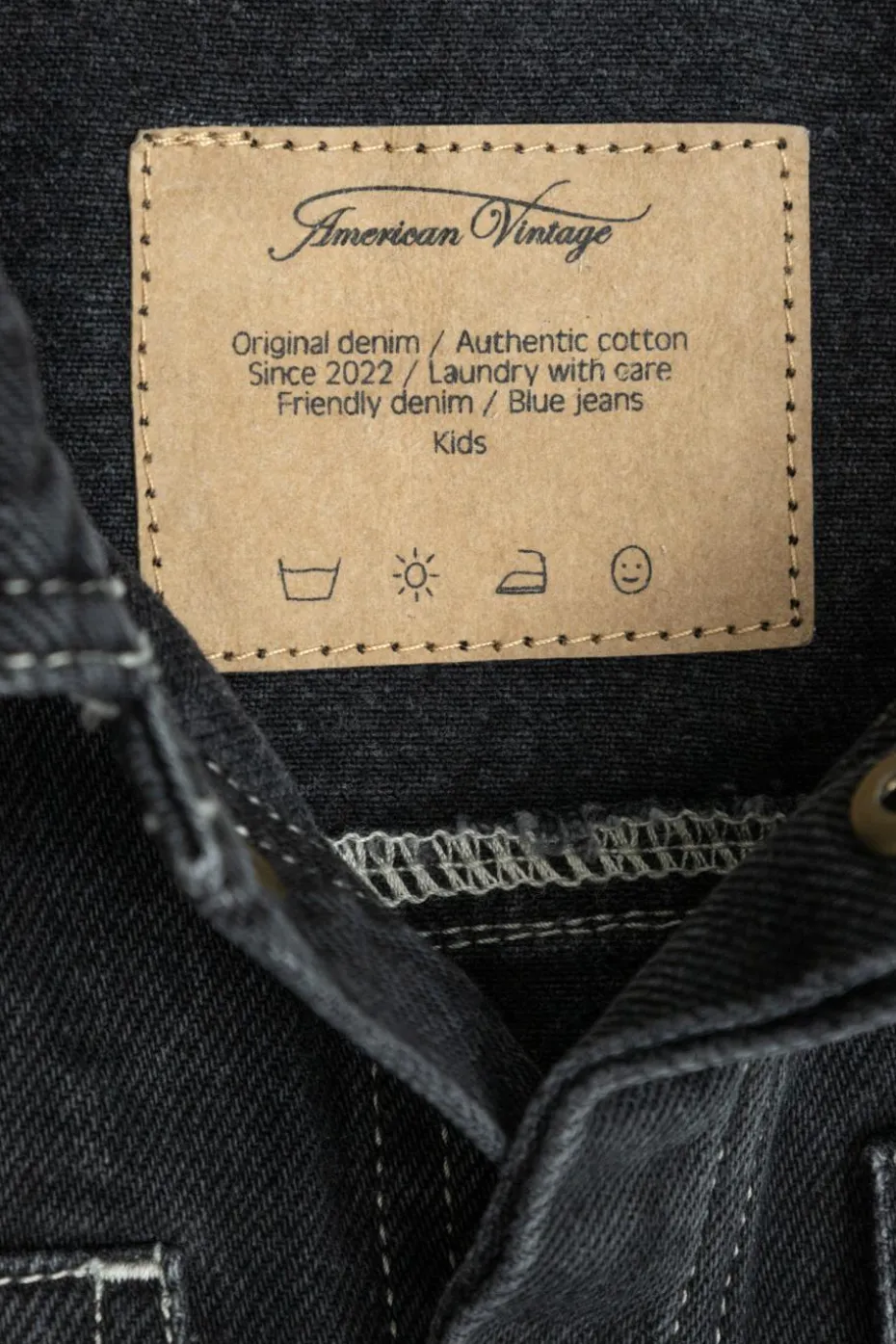 American Vintage Kids BLACK Denim jacket