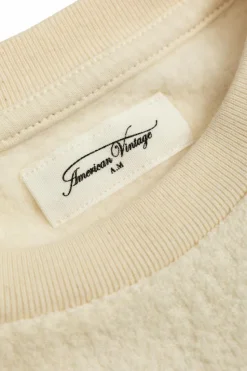 American Vintage Kids cream Sweatshirt with embroidered logo