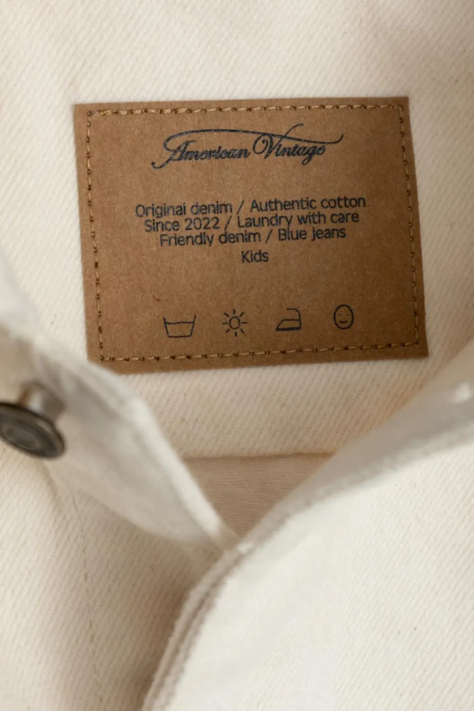 American Vintage Kids cream Jacket with logo