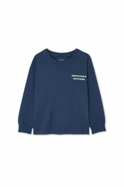American Vintage Kids NAVY BLUE T-shirt with logo