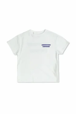 American Vintage Kids WHITE T-shirt with printed logo