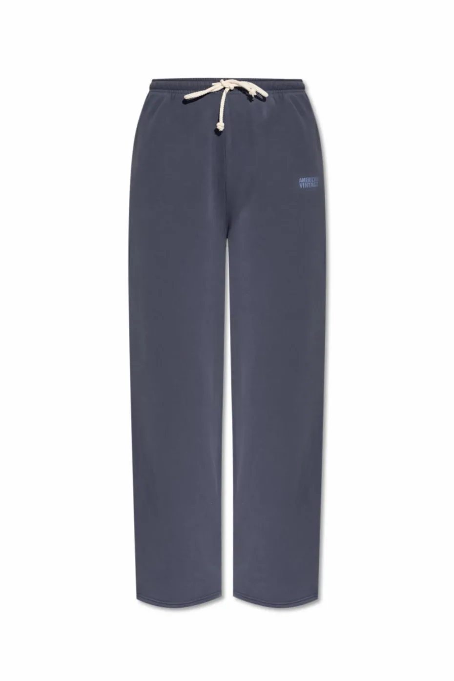 American Vintage NAVY BLUE Sweatpants with printed logo