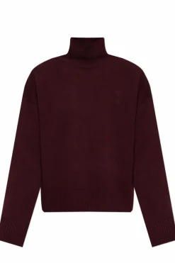 Ami Alexandre Mattiussi BURGUNDY Wool turtleneck