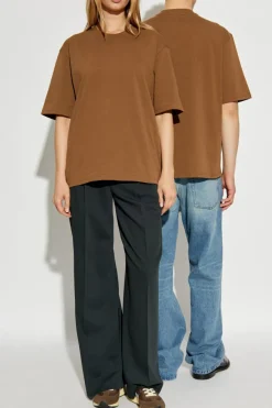 Ami Alexandre Mattiussi BROWN T-shirt with logo