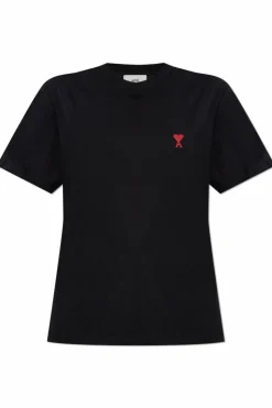 Ami Alexandre Mattiussi BLACK T-shirt with embroidered logo