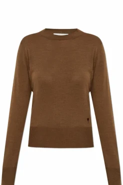 Ami Alexandre Mattiussi BROWN Thin wool sweater