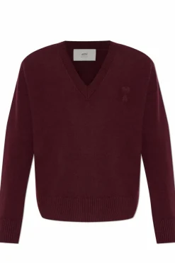 Ami Alexandre Mattiussi BURGUNDY Wool sweater