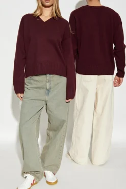 Ami Alexandre Mattiussi BURGUNDY Wool sweater