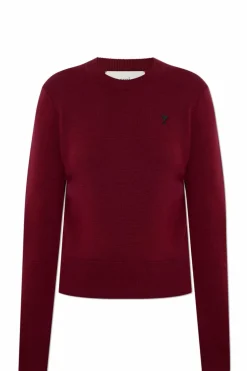 Ami Alexandre Mattiussi BURGUNDY Wool sweater