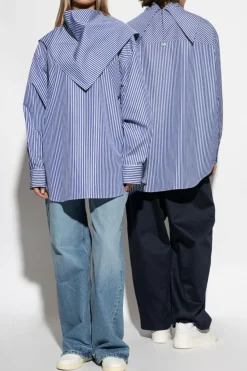 Ami Alexandre Mattiussi BLUE Striped shirt