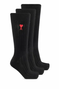 Ami Alexandre Mattiussi BLACK Socks 3-pack