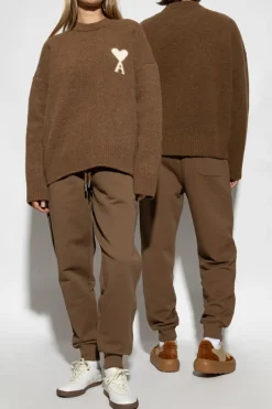 Ami Alexandre Mattiussi BROWN Sweater with logo