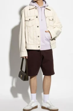 Ami Alexandre Mattiussi BURGUNDY Logo shorts