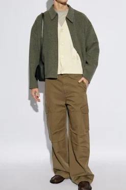 Ami Alexandre Mattiussi cream Cardigan with embroidered logo