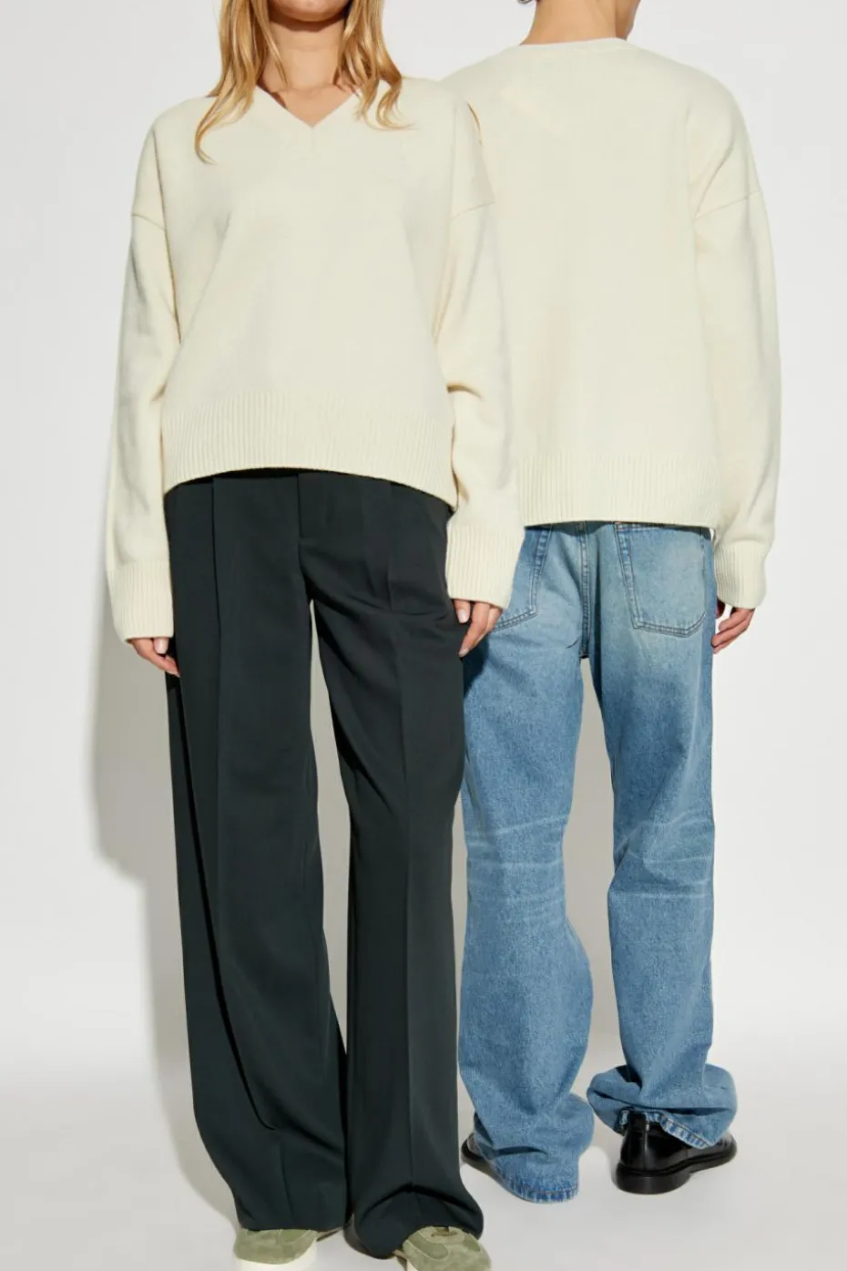Ami Alexandre Mattiussi cream Sweater with logo