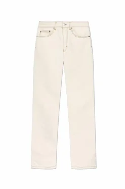 Ami Alexandre Mattiussi cream Pants with logo
