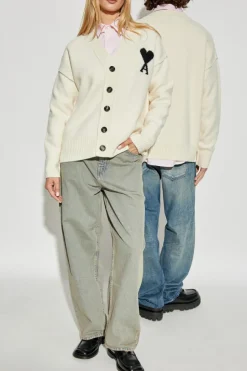 Ami Alexandre Mattiussi cream Wool cardigan