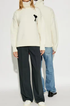 Ami Alexandre Mattiussi cream Wool turtleneck