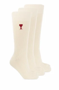 Ami Alexandre Mattiussi cream Socks 3-pack