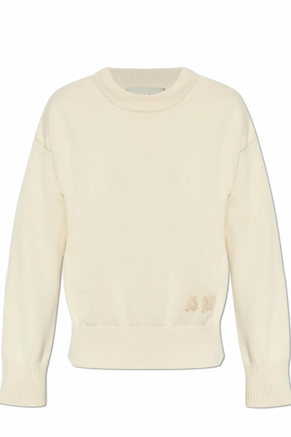 Ami Alexandre Mattiussi cream Sweater with embroidered logo
