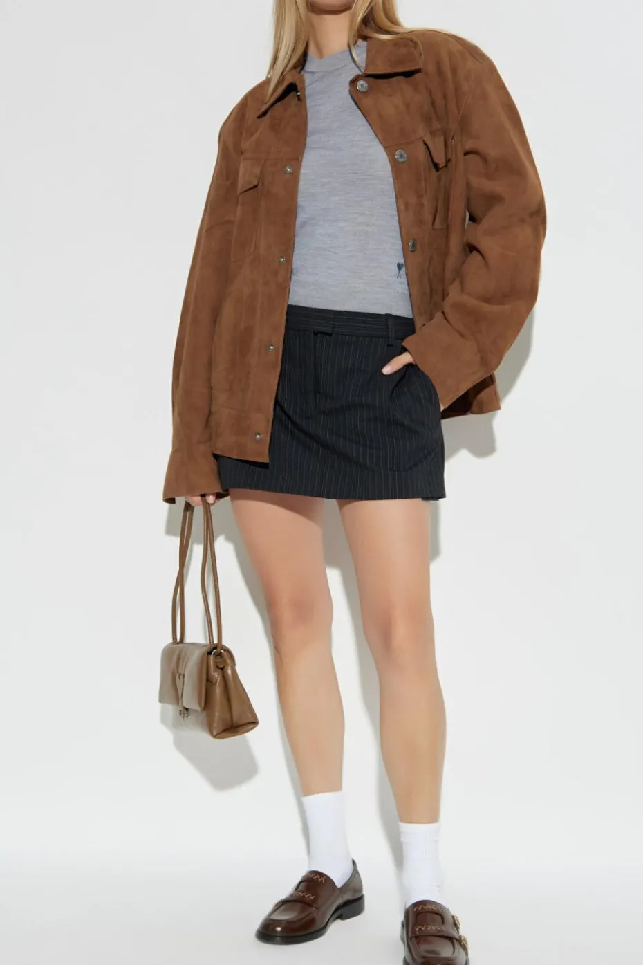 Ami Alexandre Mattiussi GREY Thin wool sweater