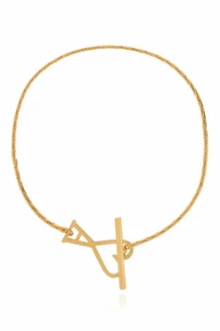 Ami Alexandre Mattiussi GOLD Bracelet with logo-shaped pendant