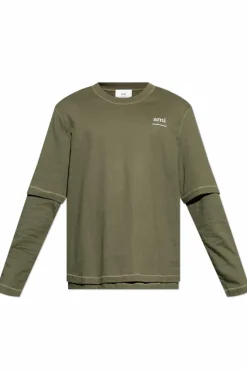 Ami Alexandre Mattiussi GREEN T-shirt with logo