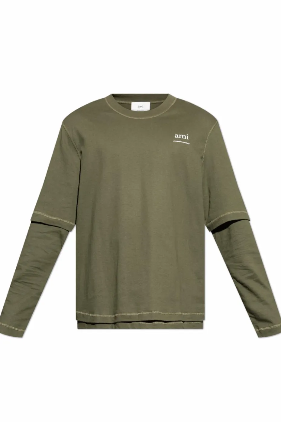 Ami Alexandre Mattiussi GREEN T-shirt with logo
