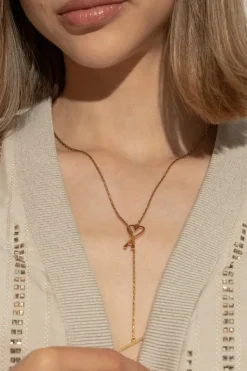 Ami Alexandre Mattiussi GOLD Necklace with Logo Pendant