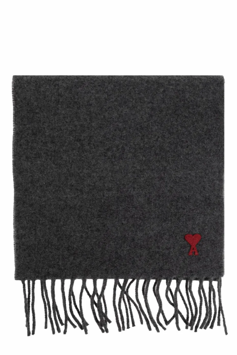 Ami Alexandre Mattiussi GREY Scarf with logo patch