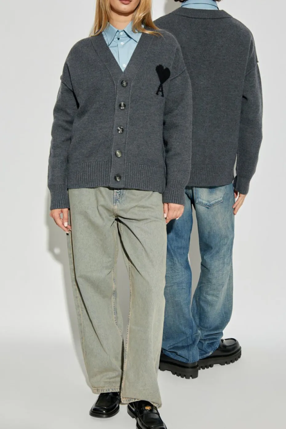Ami Alexandre Mattiussi GREY Wool cardigan