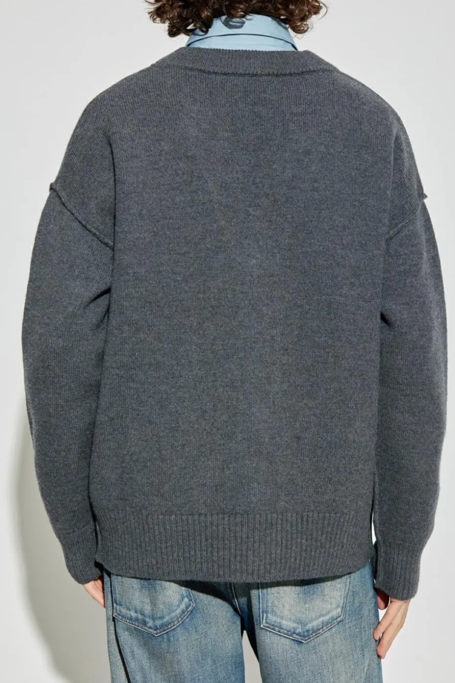 Ami Alexandre Mattiussi GREY Wool cardigan