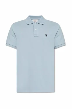 Ami Alexandre Mattiussi light blue Cotton polo