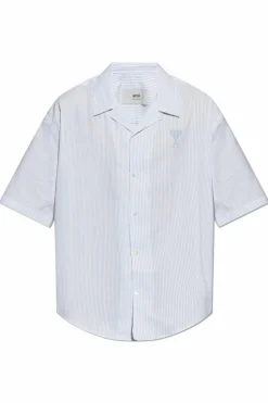 Ami Alexandre Mattiussi light blue Shirt with stripe pattern