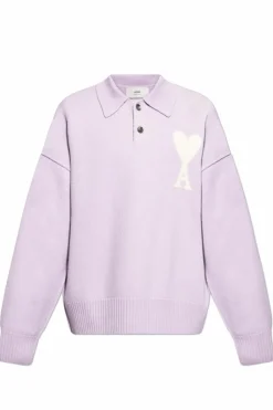 Ami Alexandre Mattiussi PURPLE Polo sweater