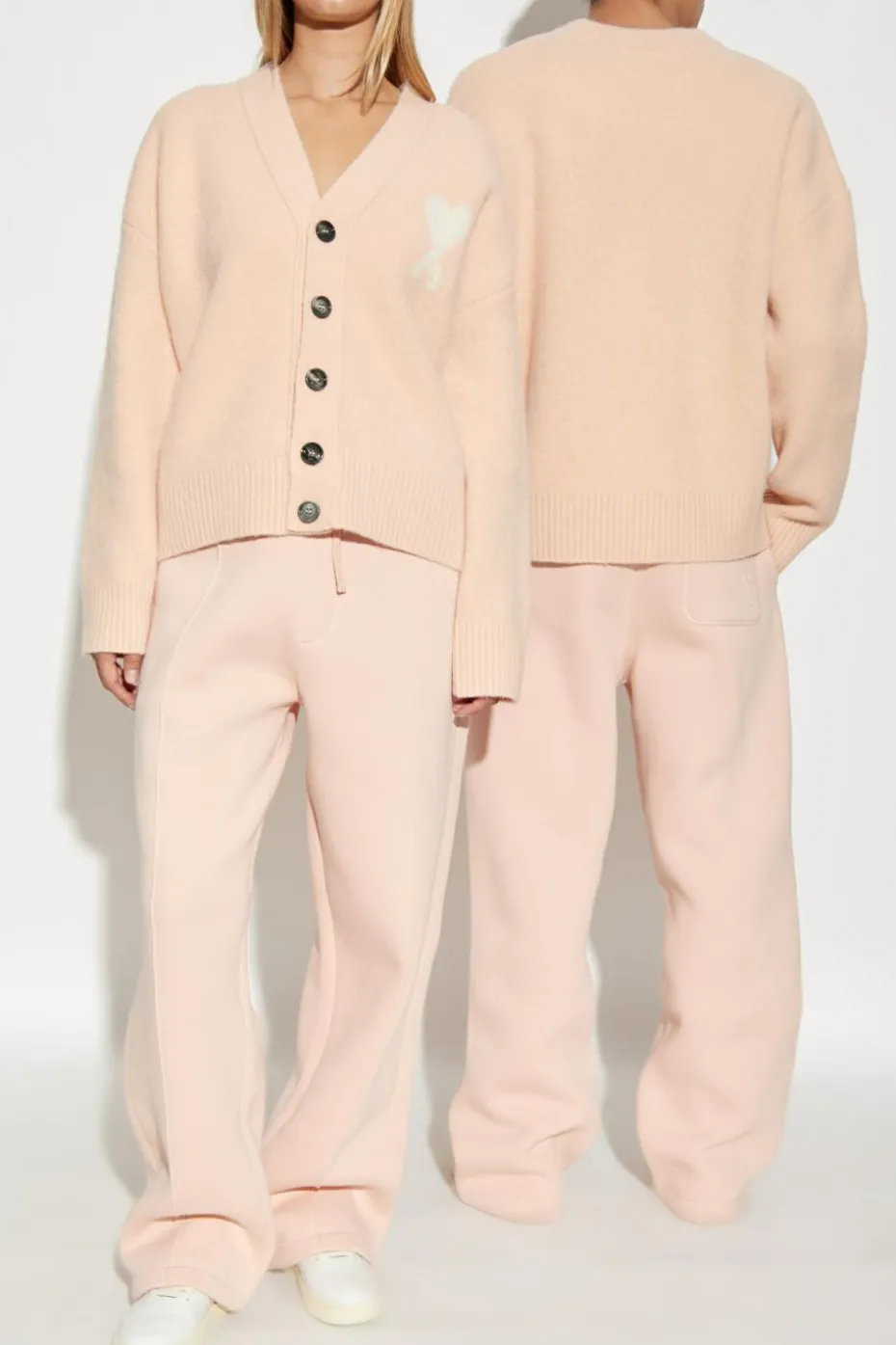 Ami Alexandre Mattiussi PINK Cardigan with logo